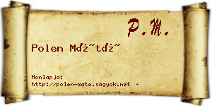 Polen Máté névjegykártya
